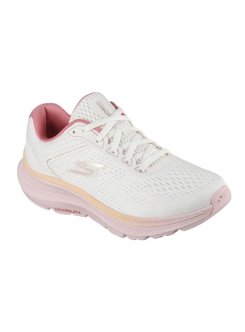 Sneakers Skechers Go Run bianche e rosa per donna