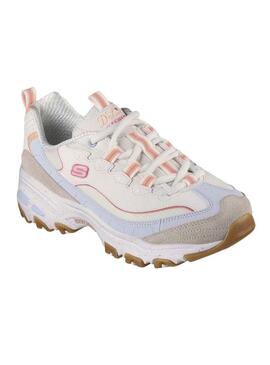 Sneakers Skechers D Lites Bold beige per donna.