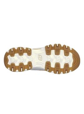Sneakers Skechers D Lites Bold beige per donna.