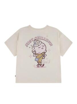 Maglietta Levis Just Chillling beige per ragazze
