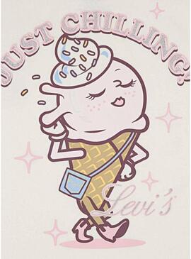 Maglietta Levis Just Chillling beige per ragazze