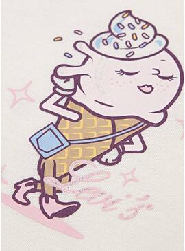 Maglietta Levis Just Chillling beige per ragazze