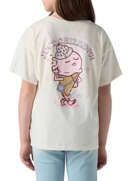 Maglietta Levis Just Chillling beige per ragazze