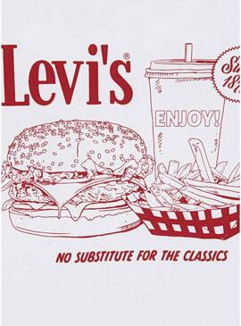 Maglietta Levis Burger Meal bianca per bambino.