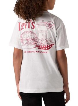 Maglietta Levis Burger Meal bianca per bambino.