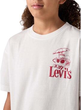 Maglietta Levis Burger Meal bianca per bambino.