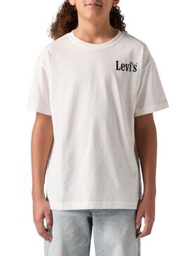 Maglietta Levis Aquatic Lounge bianca per bambino