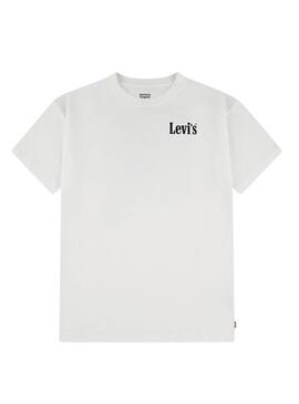 Maglietta Levis Aquatic Lounge bianca per bambino