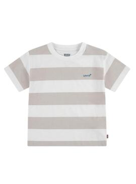 Maglietta Levis Big Stripe beige per bambino