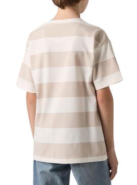 Maglietta Levis Big Stripe beige per bambino
