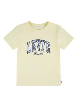 Maglietta Levis Chambray Applique gialla per bambina