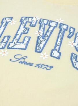 Maglietta Levis Chambray Applique gialla per bambina