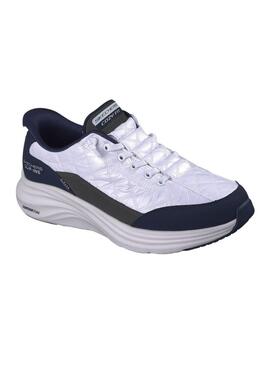 Scarpe Skechers Contour Foam bianche e blu navy per uomo