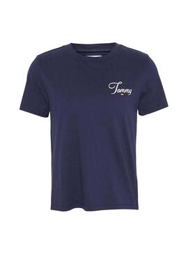 T-Shirt Tommy Jeans Chest Graphic Navy Donna