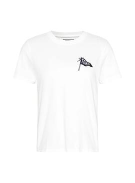 T-Shirt Tommy Jeans Chest Graphic Bianco Donna