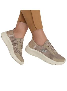 Scarpe Skechers Go Walk beige per donna