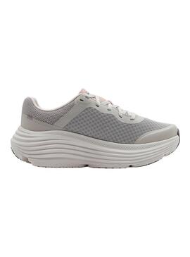 Sneakers Skechers Max Cushioning grigie e rosa per donna