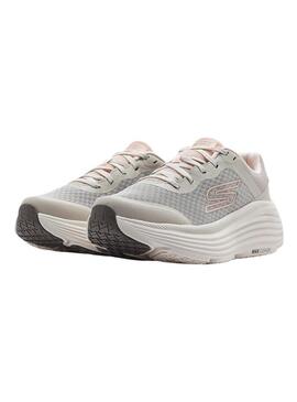 Sneakers Skechers Max Cushioning grigie e rosa per donna