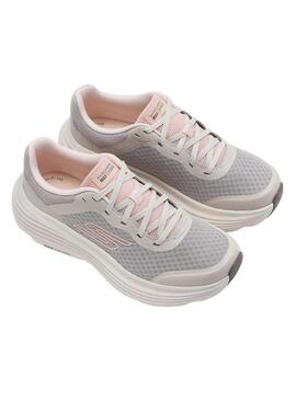 Sneakers Skechers Max Cushioning grigie e rosa per donna