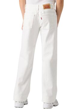 Pantaloni in denim Levis Wide Leg bianchi per ragazze