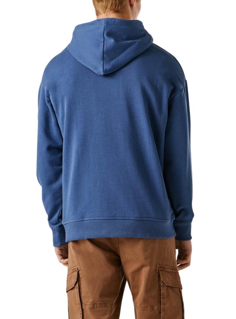 Felpa con cappuccio Pepe Jeans Geo blu per uomo.