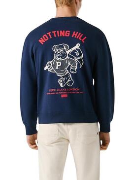 Felpa Pepe Jeans Gideon blu per uomo