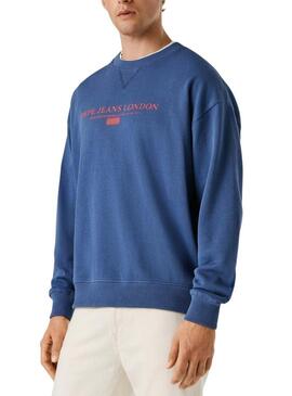 Felpa Pepe Jeans Summer Logo blu per uomo