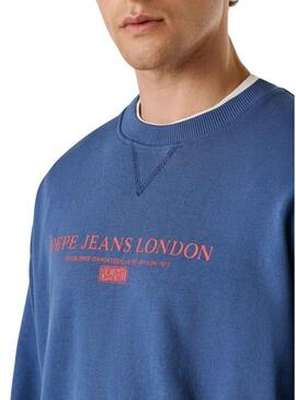 Felpa Pepe Jeans Summer Logo blu per uomo