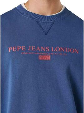 Felpa Pepe Jeans Summer Logo blu per uomo