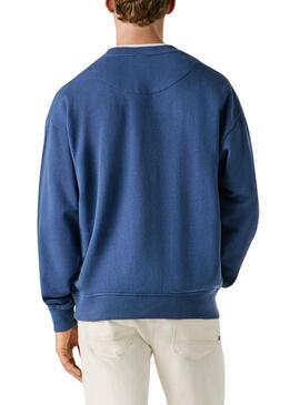 Felpa Pepe Jeans Summer Logo blu per uomo