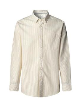 Camicia a righe Pepe Jeans Prescot gialla per uomo.