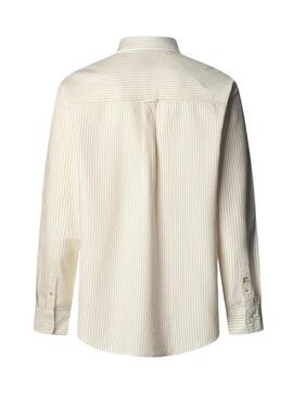 Camicia a righe Pepe Jeans Prescot gialla per uomo.