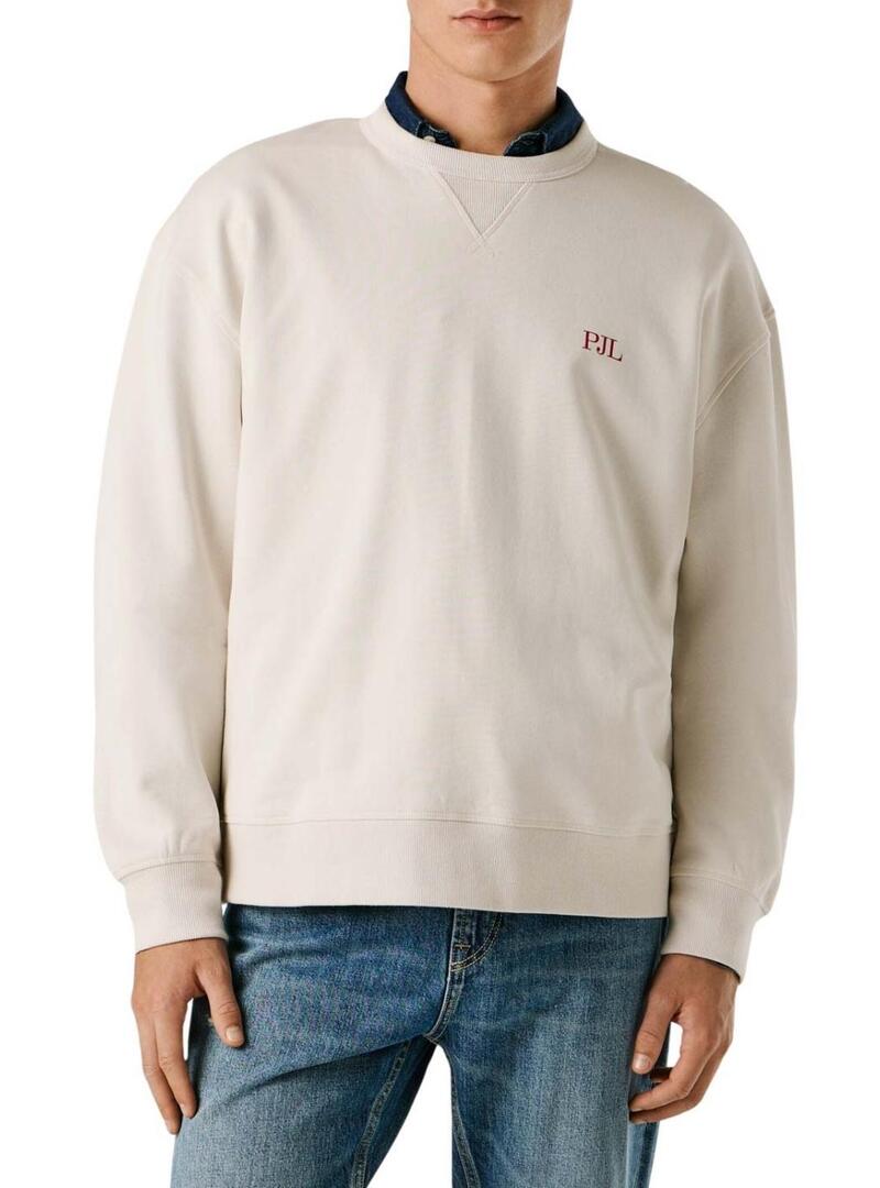 Felpa Pepe Jeans Garret bianco avorio per uomo