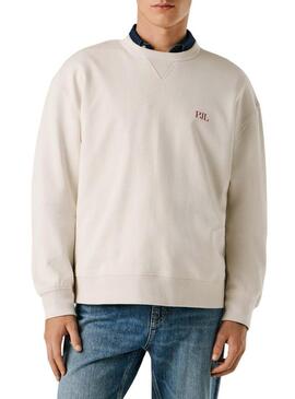 Felpa Pepe Jeans Garret bianco avorio per uomo