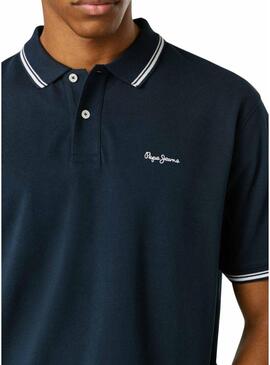 Polo Pepe Jeans Carson blu scuro per uomo