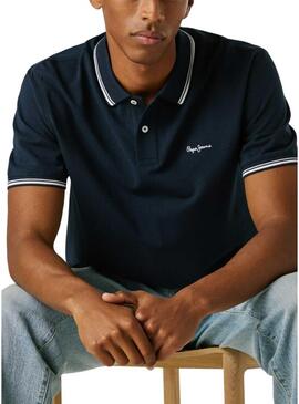 Polo Pepe Jeans Carson blu scuro per uomo