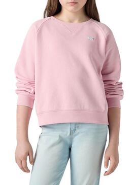 Felpa Levis Meet And Greet rosa per bambina