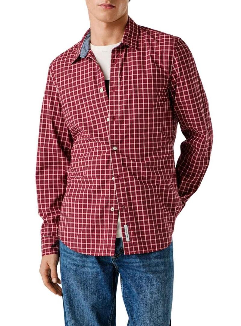 Camicia Pepe Jeans Capel rossa per uomo