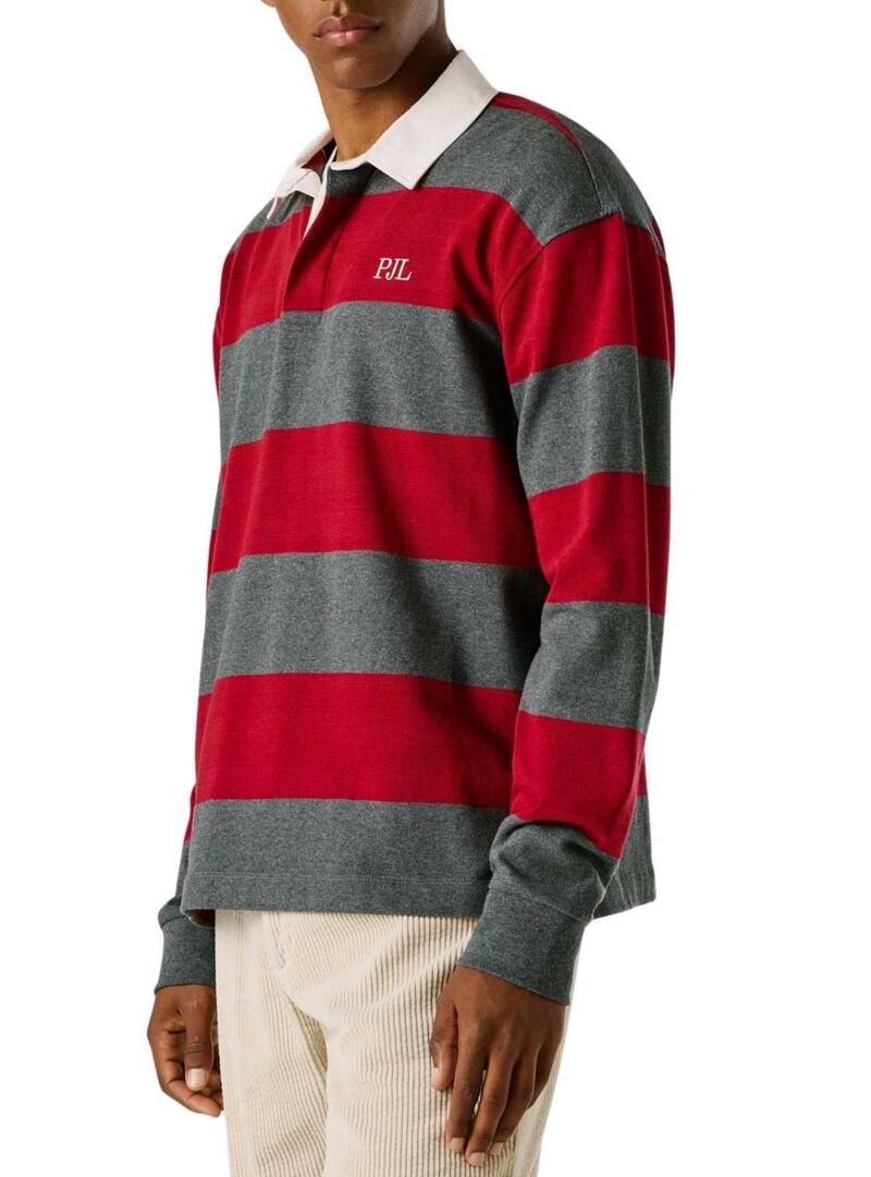 Polo Pepe Jeans Craig rosso e grigio per uomo.
