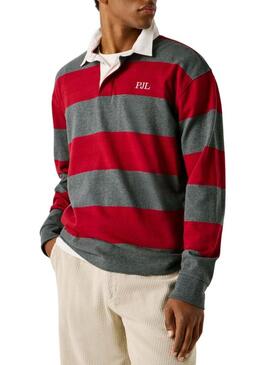 Polo Pepe Jeans Craig rosso e grigio per uomo.