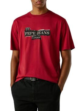Maglietta Pepe Jeans Griffin rossa per uomo