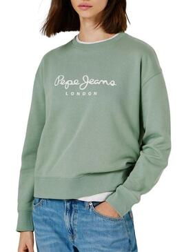 Felpa Pepe Jeans Maty verde per donna