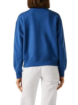 Felpa Pepe Jeans Maty bluastro per donna.