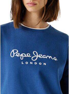 Felpa Pepe Jeans Maty bluastro per donna.