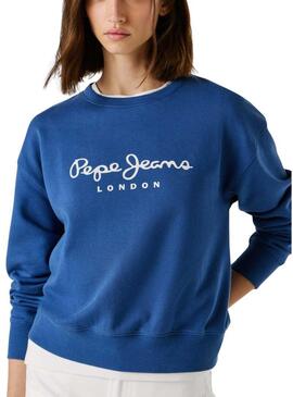 Felpa Pepe Jeans Maty bluastro per donna.