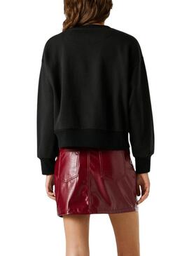 Felpa Pepe Jeans Baulena nera da donna.