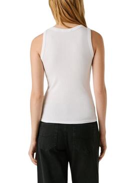 Maglietta senza maniche Pepe Jeans Phoenix bianca per donna