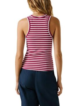 Maglietta Pepe Jeans Marian rosa e bianca per donna