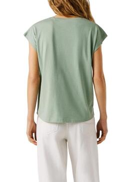 Maglietta Pepe Jeans Bloom verde per donna