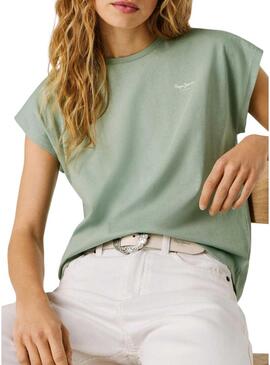 Maglietta Pepe Jeans Bloom verde per donna